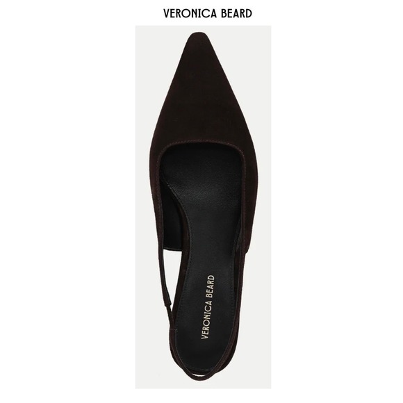 Veronica Beard Shoes - Veronica Beard Cashel Black Suede Pointed Toe Slingback Kitten Heel Pumps 8M
